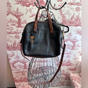 Black and brown Fossil Rachel Satchel